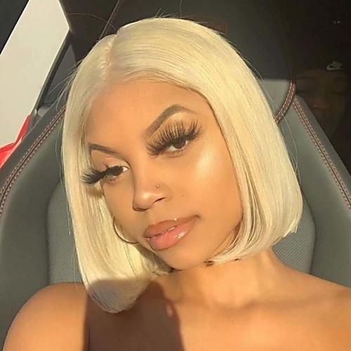 

Synthetic Lace Front Wig Straight Taylor Middle Part Lace Front Wig Blonde Short Blonde Synthetic Hair 14-16 inch Women's Heat Resistant Women Hot Sale Blonde / Glueless