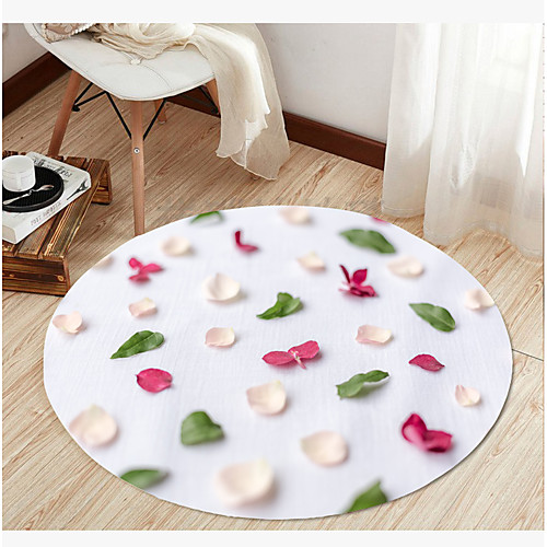 

Flower Printed Modern Round Rug Floor Mat Non Slip Absorbent Carpet Yoga Rug for Entryway Bedroom Living Room Sofa Home Decor