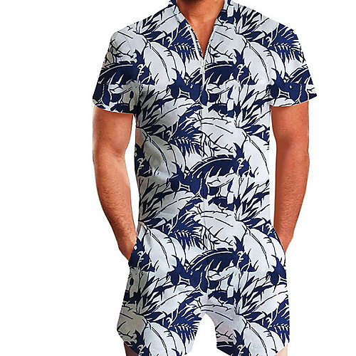 

Men's Basic Blue Romper Onesie, Floral Print US32 / UK32 / EU40 US34 / UK34 / EU42 US36 / UK36 / EU44