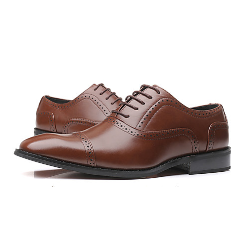 

Men's Summer / Fall Classic / Casual Daily Office & Career Oxfords Faux Leather Non-slipping Wear Proof Black / Brown / Square Toe