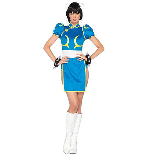 

Inspired by Street Fighter Chun-Li Video Game Cosplay Costumes Cosplay Suits Print Dress Headwear Costumes