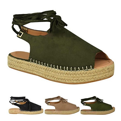 

Women's Sandals Platform Sandal Summer Platform Open Toe Daily Suede Black / Green / Brown