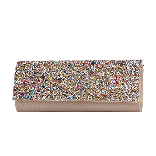 

Women's Crystals / Chain Polyester Evening Bag 2020 Color Block Black / Gold