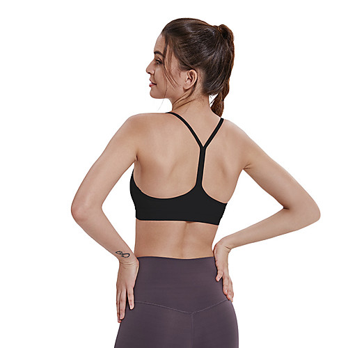 

Women's Bra Top Light Support Strappy Removable Pad Fashion White Black Purple Pink Green Nylon Yoga Fitness Running Bra Top Sport Activewear Comfort Moisture Wicking Quick Dry Breathable Freedom