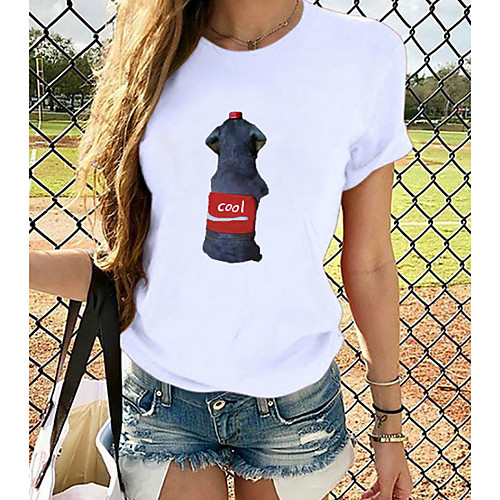 

Women's Rainbow Graphic Love Wins Print T-shirt Basic Casual / Daily White