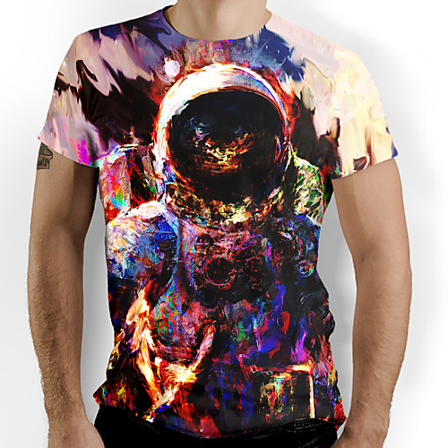 

Men's Galaxy Graphic Print T-shirt Daily Rainbow