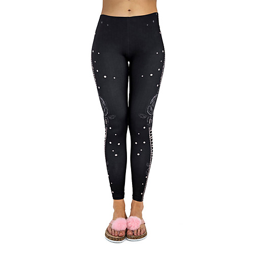 

Women's Yoga Pants 3D Print Black Elastane Yoga Running Fitness Tights Leggings Sport Activewear Quick Dry Tummy Control Butt Lift Moisture Wicking High Elasticity Skinny