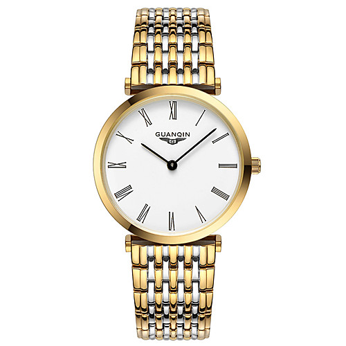 

GUANQIN Women's Steel Band Watches Crystal Classic Minimalist Silver Gold Stainless Steel Japanese Digital White / Black WhiteGolden GoldenWhite Water Resistant / Waterproof Casual Watch 30 m 1 pc