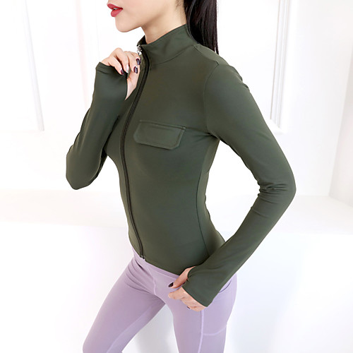 

Women's Full Zip Track Jacket Running Jacket Winter Stand Running Active Training Fitness Breathable Moisture Wicking Soft Sportswear Jacket Top Long Sleeve Activewear Stretchy