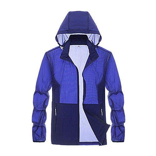 

Men's Hiking Skin Jacket Hiking Jacket Summer Outdoor Sunscreen Breathable Quick Dry Anti-Mosquito Jacket Top Single Slider Running Hunting Fishing Grey / Blue / Dark Blue / Camping / Hiking / Caving