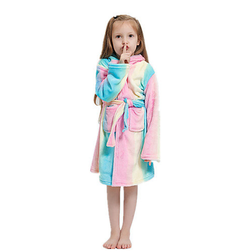 

Kid's Kigurumi Pajamas Bathrobe Oodie Unicorn Flying Horse Onesie Pajamas Flannelette Rainbow Cosplay For Boys and Girls Animal Sleepwear Cartoon Festival / Holiday Costumes