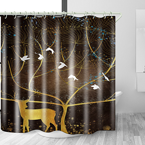 

Bathroom Shower Curtains & Hooks Rainbow Neoclassical Polyester Waterproof
