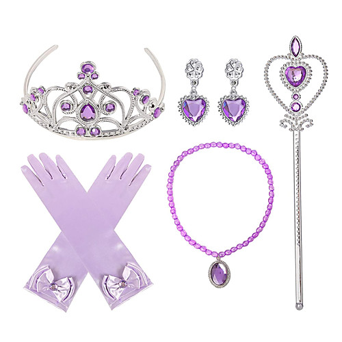 

Princess Crown Outfits Masquerade Girls' Movie Cosplay Cosplay Halloween Purple / Light Purple Gloves Crown Earrings Halloween Carnival Masquerade Resin Plastic / Necklace / Wand