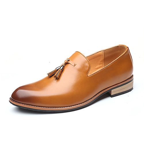 

Men's Summer / Fall Classic / Casual Daily Office & Career Loafers & Slip-Ons Faux Leather Non-slipping Wear Proof Black / Yellow / Red Gradient / Tassel