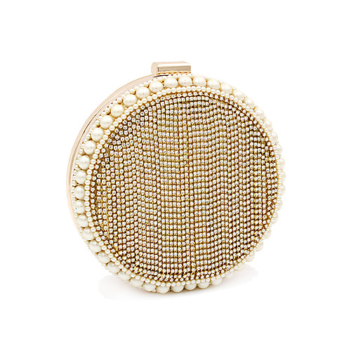 

Women's Crystals / Tassel Polyester / Alloy Evening Bag Color Block Gold / Silver