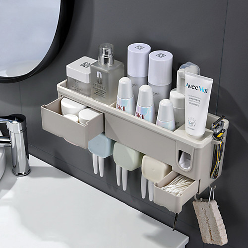 

Automatic Toothpaste Dispenser Toothpaste Squeezer Wall Mount Storage Rack Toothbrush Holder With Cup Bathroom Accessories Set