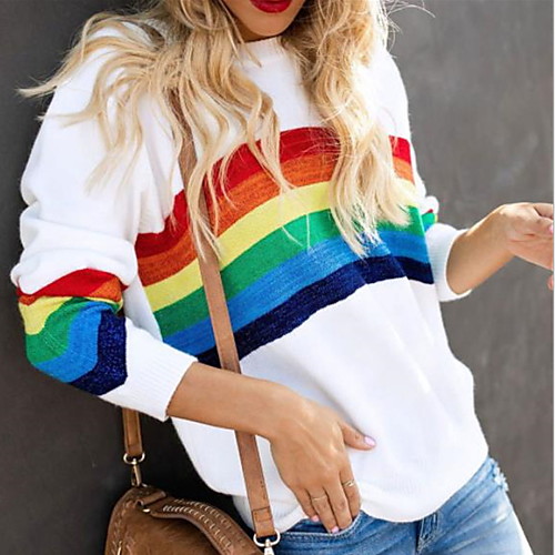 

Women's Color Block T-shirt Daily Going out White