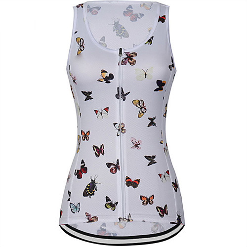 

21Grams Women's Sleeveless Cycling Jersey Cycling Vest Spandex White Yellow Butterfly Bike Jersey Top Mountain Bike MTB Road Bike Cycling UV Resistant Breathable Quick Dry Sports Clothing Apparel