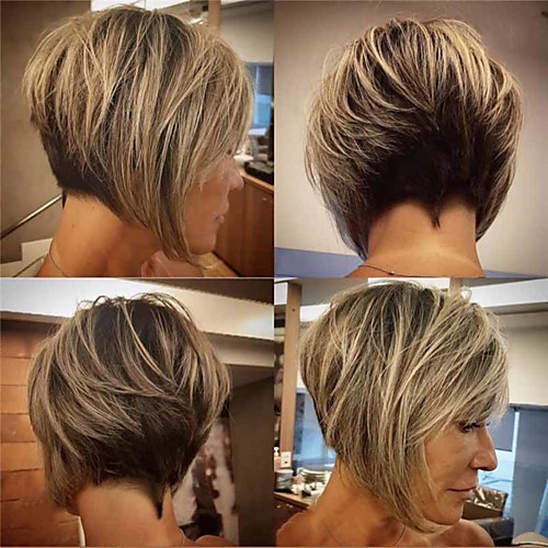 

Synthetic Wig Straight Matte Bob Wig Short Light Brown Synthetic Hair 14 inch Women's Classic Easy dressing Exquisite Brown