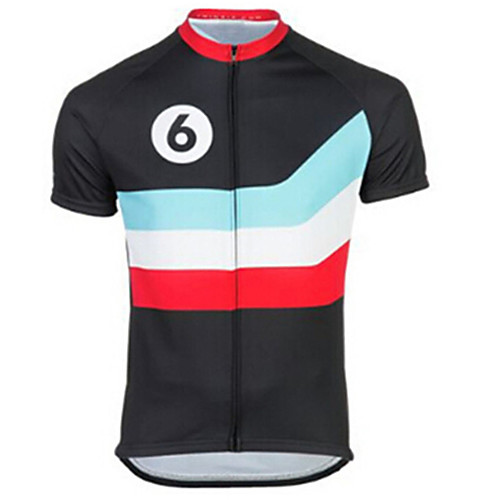 

21Grams Men's Short Sleeve Cycling Jersey Black / Blue Bike Jersey Top Mountain Bike MTB Road Bike Cycling UV Resistant Breathable Quick Dry Sports Clothing Apparel / Stretchy