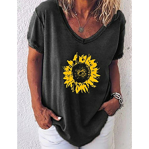 

Women's T shirt Solid Colored Print Round Neck Tops Basic Top Black Blue Blushing Pink