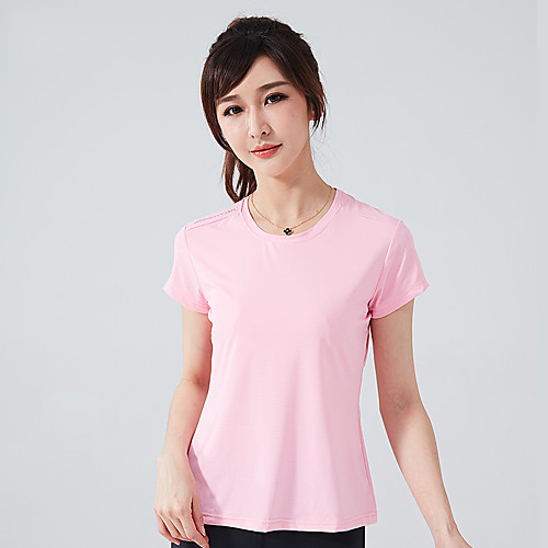 

Women's Hiking Tee shirt Short Sleeve Outdoor Quick Dry Ultraviolet Resistant Stretchy Sweat-wicking Tee / T-shirt Autumn / Fall Spring Nylon Chinlon Climbing Camping / Hiking / Caving Traveling