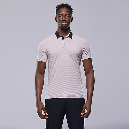 

Men's Solid Colored T-shirt Daily Sports Shirt Collar White / Black / Blushing Pink / Short Sleeve