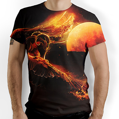 

Men's Graphic Animal T-shirt Basic Elegant Daily Going out Black