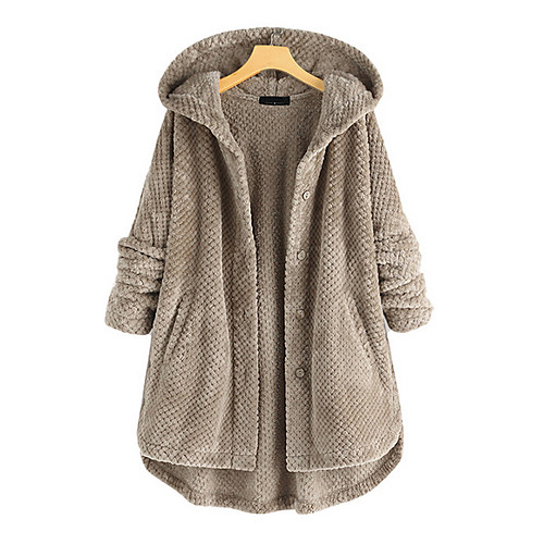 

Women's Winter Parka Solid Colored Polyester Wine / White / Black S / M / L