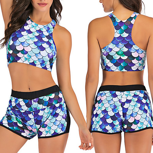 

Women's Two Piece Swimsuit Swimwear Breathable Quick Dry Sleeveless 2-Piece - Swimming Water Sports Summer / Stretchy