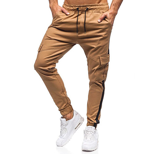 

Men's Basic Slim Chinos Pants - Striped Black Khaki Gray US36 / UK36 / EU44 / US38 / UK38 / EU46 / US40 / UK40 / EU48 / Drawstring / Elasticity