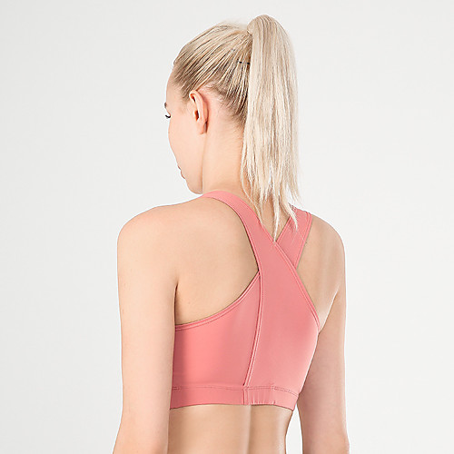 

Women's Sports Bra Medium Support Cross Back Removable Pad Fashion Black Red Green Dark Green Gray Yoga Running Fitness Bra Top Sport Activewear Breathable Comfort Quick Dry Freedom Stretchy