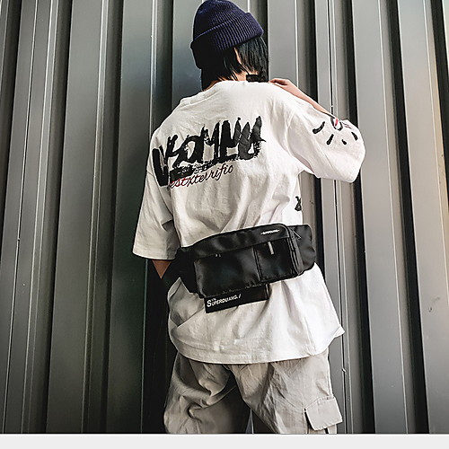

Unisex Zipper Canvas Sling Shoulder Bag 2020 White / Black