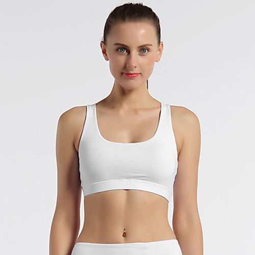 

Women's Sports Bra Medium Support Cross Back Removable Pad Fashion White Purple Pink Gray Yoga Running Fitness Bra Top Sport Activewear Breathable Comfort Quick Dry Freedom Stretchy