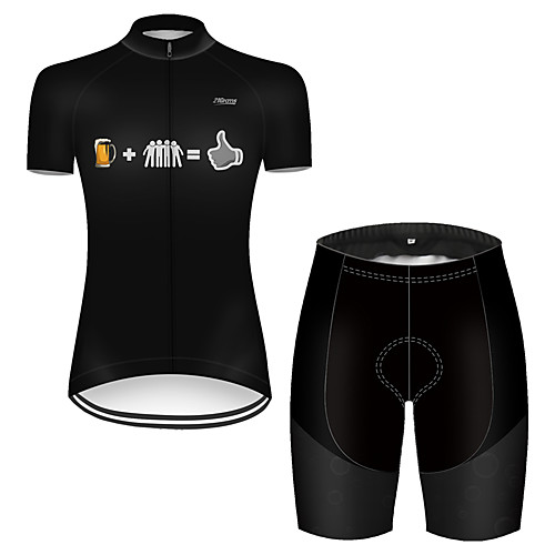 

21Grams Women's Short Sleeve Cycling Jersey with Shorts Black Oktoberfest Beer Bike Breathable Sports Patterned Mountain Bike MTB Road Bike Cycling Clothing Apparel / Stretchy