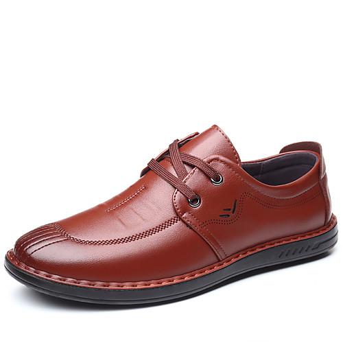 

Men's Fall Casual / British Daily Party & Evening Oxfords Microfiber Breathable Non-slipping Wear Proof Black / Brown Striped