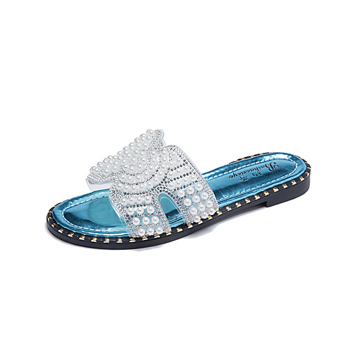 

Women's Slippers & Flip-Flops 2020 Spring & Fall / Spring & Summer Flat Heel Open Toe Sexy Sweet Daily Outdoor PU Purple / Yellow / Blue