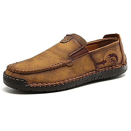 

Men's Spring & Summer Casual Daily Loafers & Slip-Ons PU Non-slipping Black / Yellow / Khaki