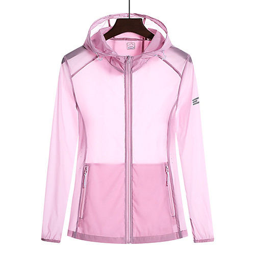 

Women's Hiking Skin Jacket Hiking Jacket Summer Outdoor Sunscreen Breathable Quick Dry Anti-Mosquito Jacket Top Elastane Single Slider Running Hunting Fishing White / Fuchsia / Grey / Green / Blue