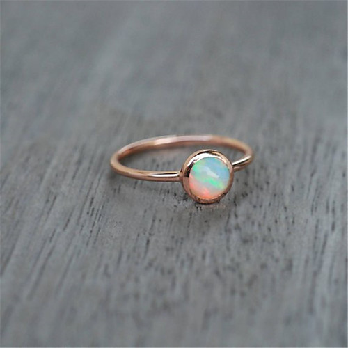 

Women's Ring Opal 1pc Rose Gold Copper Round Luxury Trendy Sweet Birthday Party Evening Jewelry Geometrical