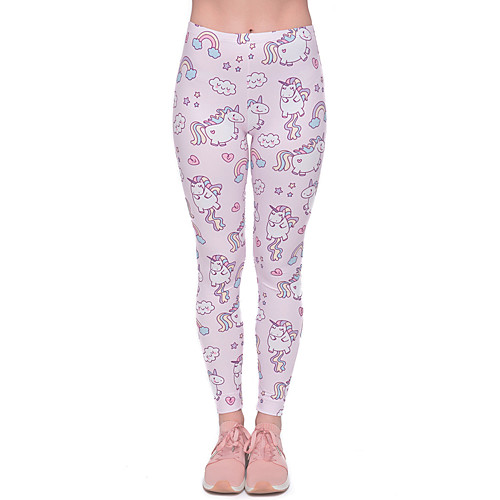 

Women's Yoga Pants 3D Print Light Purple Elastane Yoga Running Fitness Tights Leggings Sport Activewear Quick Dry Tummy Control Butt Lift Moisture Wicking High Elasticity Skinny