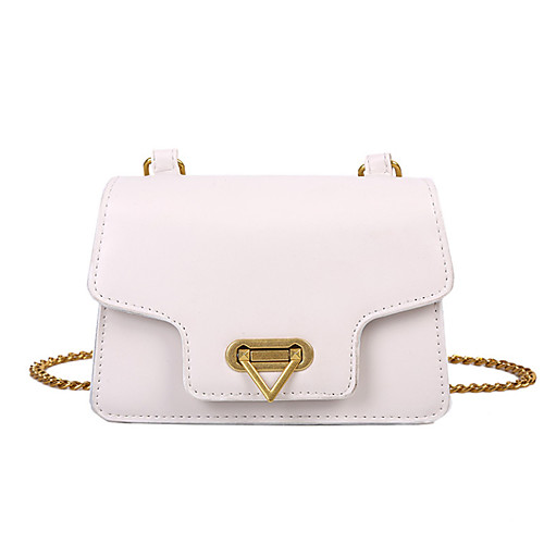 

Women's Zipper Polyester / PU Crossbody Bag Solid Color White / Brown / Black