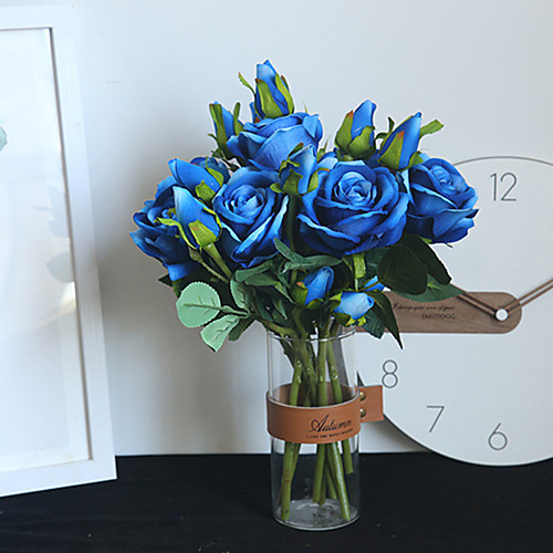 

37cm Velvet Acacia Rose Simulation Flower Wedding Supplies Home Decoration Silk Flower 1 stick