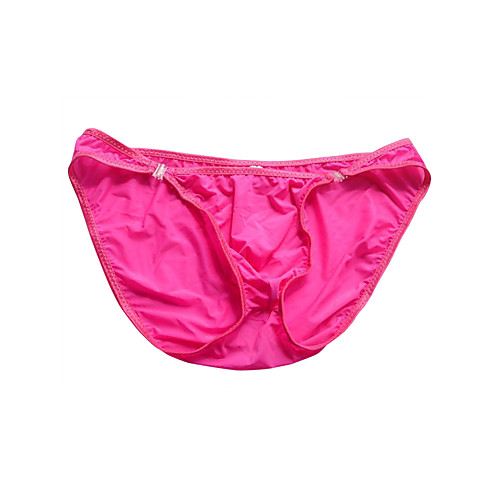 

Men's Basic Briefs Underwear - Normal Low Waist White Fuchsia One-Size