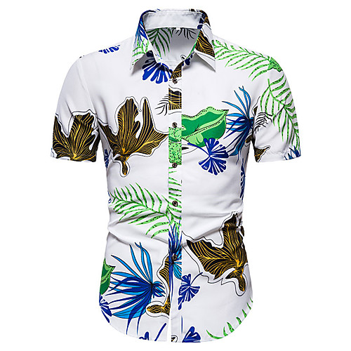 

Men's Floral Shirt Daily White / Black / Yellow