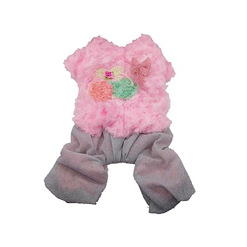 

Cat Dog Dress Dog Clothes Heart Pink Polar Fleece Costume For Winter Cosplay Wedding