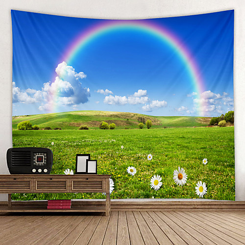 

Prairie Rainbow Digital Printed Tapestry Decor Wall Art Tablecloths Bedspread Picnic Blanket Beach Throw Tapestries Colorful Bedroom Hall Dorm Living Room Hanging