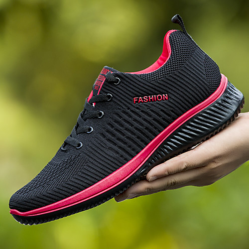 

Men's Summer Sporty / Casual Athletic Daily Trainers / Athletic Shoes Running Shoes / Walking Shoes Mesh Breathable Black / Silver / Black / Red / Black / Green