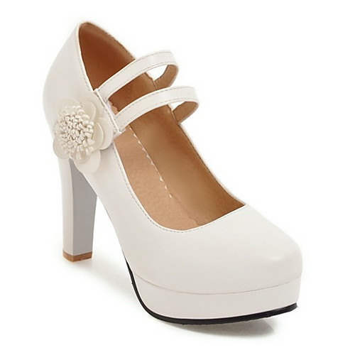 

Women's Wedding Shoes Spring & Summer Stiletto Heel Pointed Toe Daily Solid Colored PU Pink / White / Black