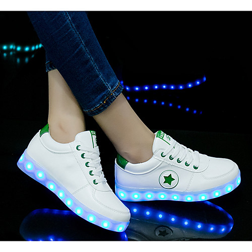 

Boys' / Girls' Comfort / Luminous Shoe / USB Charging PU Flats Little Kids(4-7ys) Black / Green / Rainbow Spring / Summer